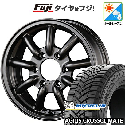 【新品】ハイエース200系 オールシーズンタイヤ ホイール4本セット 195/80R15 108/106S ミシュラン アジリス クロスクライメート ファブレス ヴァローネ MC-9 1P 6J 15インチ(送料無料)|フジコーポレーション
