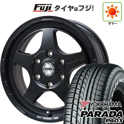 【新品】ハイエース200系 夏タイヤ ホイール4本セット 215/65R16 109/107S ヨコハマ PARADA PA03 ホワイトレター レアマイスター LMG 極(マットブラック) 6.5J 16インチ(送料無料)｜フジコーポレーション