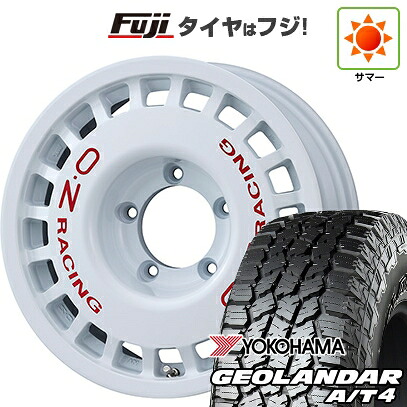 【新品】ジムニー 夏タイヤ ホイール4本セット 185/85R16 ヨコハマ ジオランダー A/T4 G018 WL/RBL OZ ラリーレーシング 4X4 5.5J 16インチ(送料無料)｜フジコーポレーション