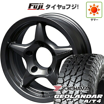 【新品】ジムニーシエラ/ジムニーノマド 夏タイヤ ホイール4本セット 225/70R15 ヨコハマ ジオランダー A/T4 G018 OWL/RBL アピオ ワイルドボア X 6J 15インチ(送料無料)｜フジコーポレーション