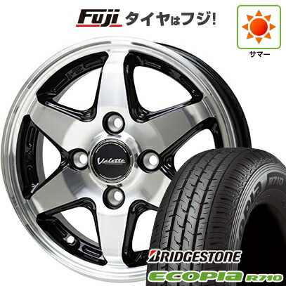 【新品 軽自動車】軽トラ 軽バン 夏タイヤ ホイール4本セット 145/80R12 80/78N ブリヂストン エコピア R710 ホットスタッフ ヴァレット アンクレイ 4J 12インチ(送料無料)｜フジコーポレーション
