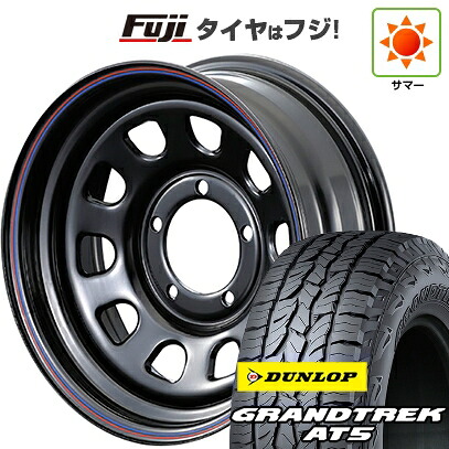 【新品】ジムニーシエラ/ジムニーノマド 夏タイヤ ホイール4本セット 215/65R16 ダンロップ グラントレック AT5 モーターファーム DAYTONA 6J 16インチ(送料無料)|フジコーポレーション