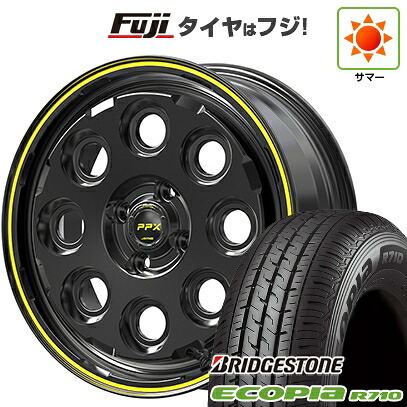【新品 軽自動車】軽トラ 軽バン 夏タイヤ ホイール4本セット 145/80R12 80/78N ブリヂストン エコピア R710 共豊 PPX ミルエイト 3.5J 12インチ(送料無料)｜フジコーポレーション