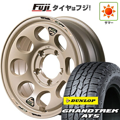 【新品】ジムニーシエラ/ジムニーノマド 夏タイヤ ホイール4本セット 215/65R16 ダンロップ グラントレック AT5 MID WHEELS MID&times;DOD ウシャリン 6J 16インチ(送料無料)｜フジコーポレーション