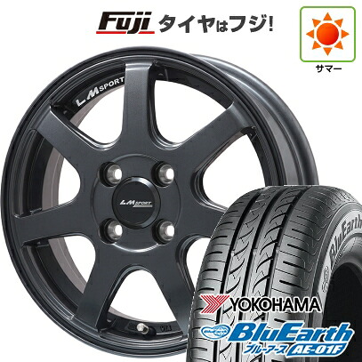 【新品 軽自動車】ソリオ ハスラー 夏タイヤ ホイール4本セット 165/70R14 ヨコハマ ブルーアース AE-01F レアマイスター LMスポーツ LM-07(ガンメタ) 4.5J 14インチ(送料無料)｜フジコーポレーション