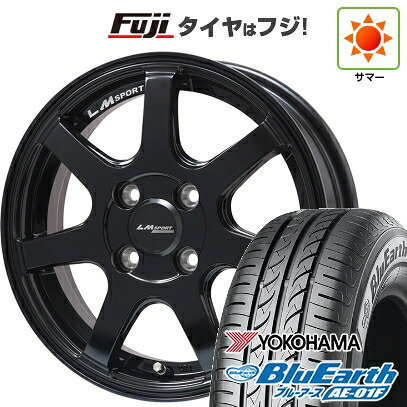 【新品 軽自動車】ソリオ ハスラー 夏タイヤ ホイール4本セット 165/70R14 ヨコハマ ブルーアース AE-01F レアマイスター LMスポーツ LM-07(グロスブラック) 4.5J 14インチ(送料無料)｜フジコーポレーション