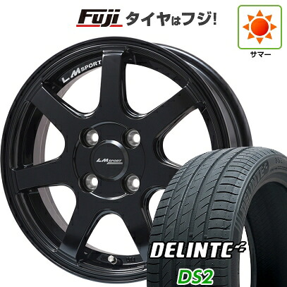 【新品 軽自動車】N-BOX タント スペーシア 夏タイヤ ホイール4本セット 155/65R14 デリンテ DS2(限定) レアマイスター LMスポーツ LM-07(グロスブラック) 4.5J 14インチ(送料無料)|フジコーポレーション