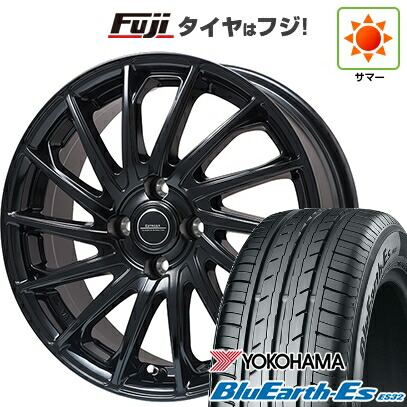 【新品 軽自動車】エブリイワゴン 夏タイヤ ホイール4本セット 165/50R15 ヨコハマ ブルーアース ES32 エルベ エステローザ EST-7F グロスブラック 4.5J 15インチ(送料無料)|フジコーポレーション