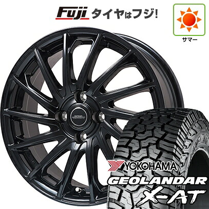 【新品 軽自動車】ハスラー 夏タイヤ ホイール4本セット 165/65R14 ヨコハマ ジオランダー X-AT G016 RBL エルベ エステローザ EST-7F グロスブラック 4.5J 14インチ(送料無料)|フジコーポレーション