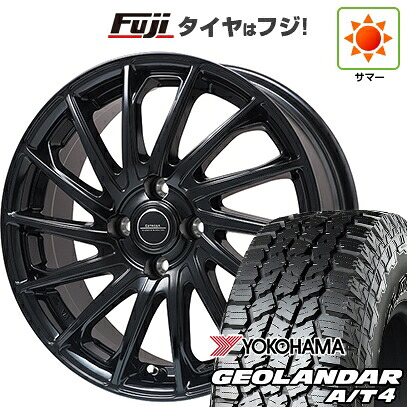 【新品 軽自動車】ハスラー デリカミニ(4WD) 夏タイヤ ホイール4本セット 165/60R15 ヨコハマ ジオランダー A/T4 G018 RBL エルベ エステローザ EST-7F グロスブラック 4.5J 15インチ(送料無料)|フジコーポレーション