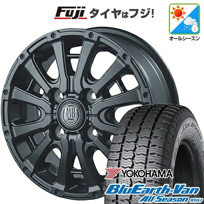 【新品 軽自動車】軽トラ 軽バン オールシーズンタイヤ ホイール4本セット 145/80R12 80/78N ヨコハマ ブルーアース Van RY61 オールシーズン インターミラノ MUD BAHN XR-600S 3.5J 12インチ(送料無料)|フジコーポレーション