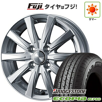 【新品 軽自動車】軽トラ 軽バン 夏タイヤ ホイール4本セット 145/80R12 80/78N ブリヂストン エコピア R710 WEDS ウェッズ ジョーカー スピリッツ 3.5J 12インチ(送料無料)|フジコーポレーション