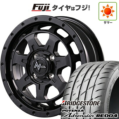 【新品 軽自動車】 夏タイヤ ホイール4本セット 165/55R14 ブリヂストン ポテンザ アドレナリン RE004 MID WHEELS NITRO POWER M7 ファランクス 4.5J 14インチ(送料無料)|フジコーポレーション