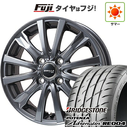 【新品 軽自動車】 夏タイヤ ホイール4本セット 165/55R14 ブリヂストン ポテンザ アドレナリン RE004 トピー シビラ NEXT W-5 ディープグレー【限定】 4.5J 14インチ(送料無料)｜フジコーポレーション