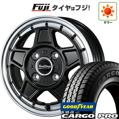 【新品 軽自動車】軽トラ 軽バン 夏タイヤ ホイール4本セット 145/80R12 80/78N グッドイヤー カーゴ プロ(限定) ブレスト ビートステージ VZ-C 4J 12インチ(送料無料)|フジコーポレーション