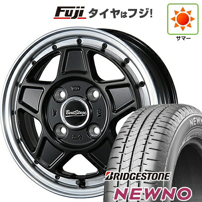 【新品 軽自動車】N-BOX タント スペーシア 夏タイヤ ホイール4本セット 155/65R14 ブリヂストン ニューノ(限定) ブレスト ビートステージ VZ-C 4.5J 14インチ(送料無料)|フジコーポレーション