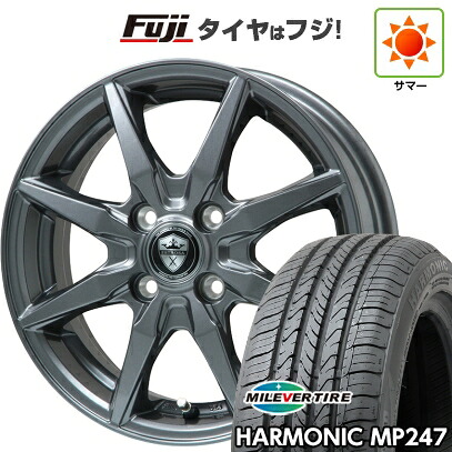 【新品 軽自動車】 夏タイヤ ホイール4本セット 165/55R14 ミレバー ハーモニック MP247(限定) エルベ エステローザ EST-8S ディープグレー 4.5J 14インチ(送料無料)|フジコーポレーション
