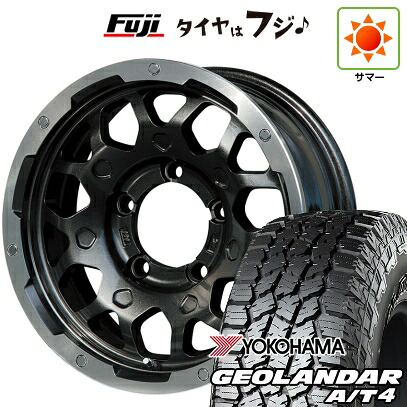 【新品】ジムニーシエラ/ジムニーノマド 夏タイヤ ホイール4本セット 195/80R15 ヨコハマ ジオランダー A/T4 G018 WL/RBL レアマイスター LMG MS-9W ブラック/ブラッククリアリム 5.5J 15インチ(送料無料)｜フジコーポレーション
