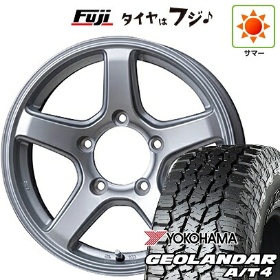 【新品】ジムニーシエラ/ジムニーノマド 夏タイヤ ホイール4本セット 195/80R15 ヨコハマ ジオランダー A/T4 G018 WL/RBL トピー ME-A 5.5J 15インチ(送料無料)｜フジコーポレーション
