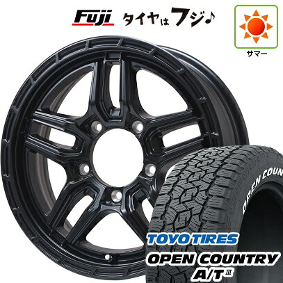 【新品】ジムニー 夏タイヤ ホイール4本セット 175/80R16 トーヨー オープンカントリー A/T III RWL/RBL レアマイスター LMG ベレッタ(マットブラック) 5.5J 16インチ(送料無料)｜フジコーポレーション