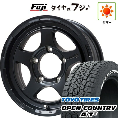 【新品】ジムニーシエラ/ジムニーノマド 夏タイヤ ホイール4本セット 195/80R15 トーヨー オープンカントリー A/T III RWL/RBL レアマイスター LMG 極(マットブラック) 5.5J 15インチ(送料無料)|フジコーポレーション