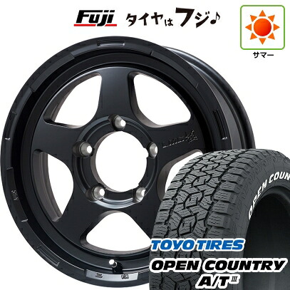 【新品】ジムニー 夏タイヤ ホイール4本セット 175/80R16 トーヨー オープンカントリー A/T III RWL/RBL レアマイスター LMG 極(マットブラック) 5.5J 16インチ(送料無料)｜フジコーポレーション