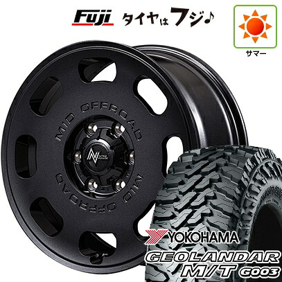 【新品】ジムニーシエラ/ジムニーノマド 夏タイヤ ホイール4本セット 225/70R16 ヨコハマ ジオランダー M/T G003 MID WHEELS NITRO POWER D8 パルサー 6J 16インチ(送料無料)｜フジコーポレーション