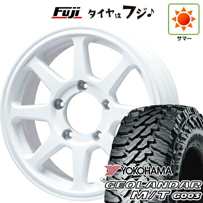 【新品】ジムニー 夏タイヤ ホイール4本セット 195R16C 104/102Q ヨコハマ ジオランダー M/T G003 レアマイスター LMG COMPASS(ホワイト) 5.5J 16インチ(送料無料)|フジコーポレーション