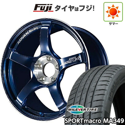 【新品】シビック タイプR(FL5) 夏タイヤ ホイール4本セット 265/35R18 ミレバー スポーツマクロ MA349(限定) YOKOHAMA ヨコハマ アドバンレーシング TC-4 SE 9.5J 18インチ(送料無料)|フジコーポレーション