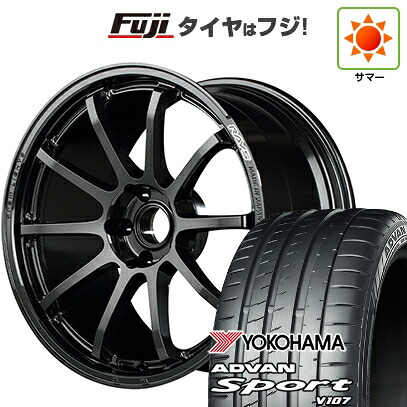 【パンク保証付き】【新品】シビック タイプR(FL5) 夏タイヤ ホイール4本セット 265/35R18 ヨコハマ アドバン スポーツ V107 RAYS レイズ グラムライツ 57NR 9.5J 18インチ(送料無料)
