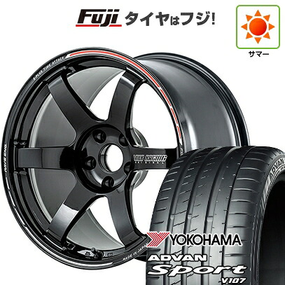 【パンク保証付き】【新品】シビック タイプR(FL5) 夏タイヤ ホイール4本セット 265/35R18 ヨコハマ アドバン スポーツ V107 RAYS レイズ ボルクレーシング TE37 サーガ S-plus TIME ATTACK 9.5J 18インチ(送料無料)