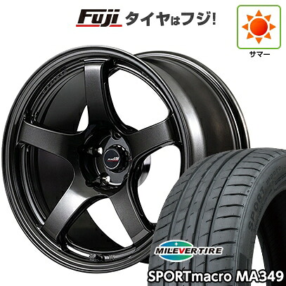 【新品】シビック タイプR(FL5) 夏タイヤ ホイール4本セット 265/35R18 ミレバー スポーツマクロ MA349（限定） MID WHEELS MID RACING R50 EVO 9.5J 18インチ(送料無料)