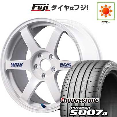【新品】シビック タイプR(FL5) 夏タイヤ ホイール4本セット 265/35R18 ブリヂストン ポテンザ S007A RAYS レイズ ボルクレーシング TE37 サーガ S-plus 30thステッカーVer 9.5J 18インチ(送料無料)
