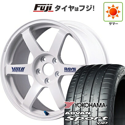 【パンク保証付き】【新品】シビック タイプR(FL5) 夏タイヤ ホイール4本セット 265/35R18 ヨコハマ アドバン スポーツ V107 RAYS レイズ ボルクレーシング TE37 サーガ S-plus 30thステッカーVer 9.5J 18インチ(送料無料)