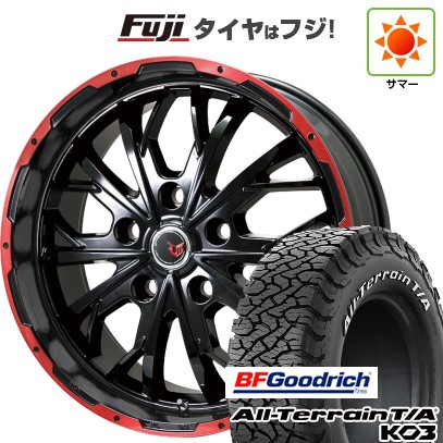 【新品国産車用5穴114.3】 夏タイヤ ホイール4本セット 225/65R17 BFグッドリッチ オールテレーンT/A KO3 RBL レアマイスター LMG ヴァスティア(グロスブラック/レッドリム) 8J 17インチ(送料無料)