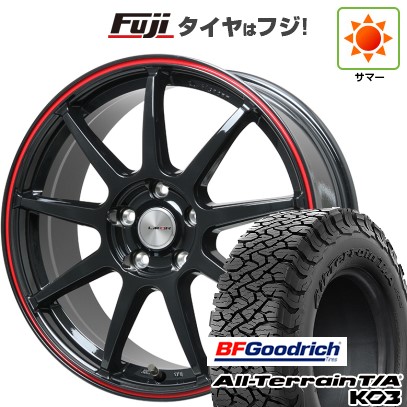 【新品国産車用5穴114.3】 夏タイヤ ホイール4本セット 225/65R17 BFグッドリッチ オールテレーンT/A KO3 RBL レアマイスター LMスポーツ LM-QR グロスブラック/レッドライン 7.5J 17インチ(送料無料)