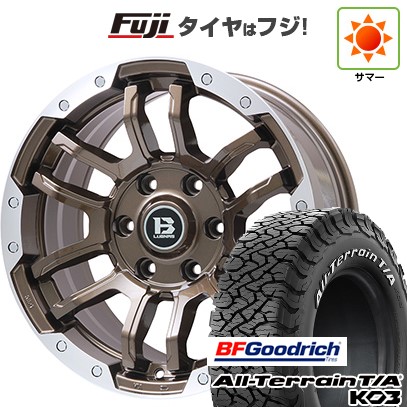 【新品国産車用6穴139.7】 夏タイヤ ホイール4本セット 285/60R18 BFグッドリッチ オールテレーンT/A KO3 RWL ビッグウエイ B-LUGNAS FRD(ブロンズ/リムポリッシュ) 8J 18インチ(送料無料) 285,400円