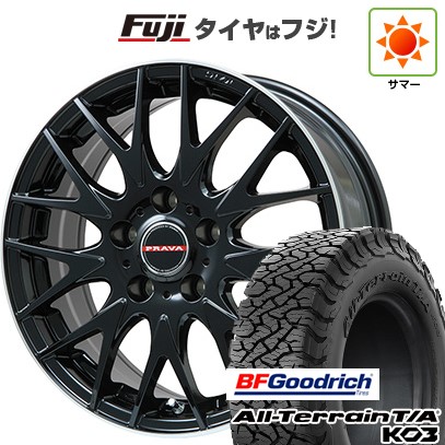 【新品国産車用5穴114.3】 夏タイヤ ホイール4本セット 215/65R16 BFグッドリッチ オールテレーンT/A KO3 RBL ビッグウエイ レイシーン プラバ9MJrII グロスブラック/リムポリッシュ 6.5J 16インチ(送料無料)