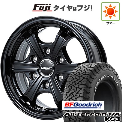 【新品】ハイエース200系 夏タイヤ ホイール4本セット 195/80R15 107S BFグッドリッチ オールテレーンT/A KO3 RWL フレックス デルフ ゼロファイブ DF-05 6J 15インチ(送料無料)
