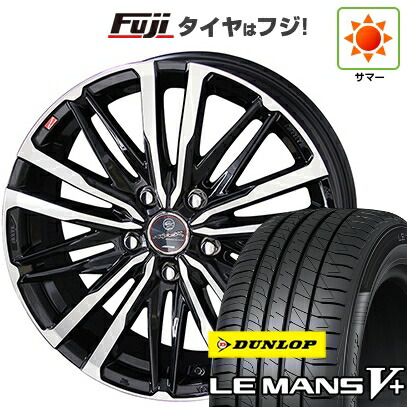 【新品国産車用5穴100】 夏タイヤ ホイール4本セット 215/40R18 ダンロップ ルマン V+(ファイブプラス) 共豊 スマック クレスト 7J 18インチ(送料無料)