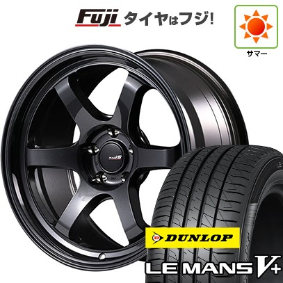 【新品国産車用5穴114.3】 夏タイヤ ホイール4本セット 225/45R18 ダンロップ ルマン V+(ファイブプラス) MID WHEELS MID RACING R06 7.5J 18インチ(送料無料)