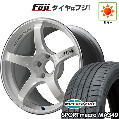 【新品国産車用5穴100】 夏タイヤ ホイール4本セット 225/40R18 ミレバー スポーツマクロ MA349（限定） ヨコハマ アドバンレーシング TC-4 8J 18インチ(送料無料)