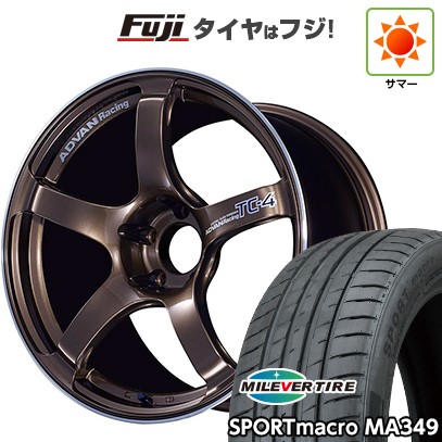 【新品国産車用5穴100】 夏タイヤ ホイール4本セット 225/40R18 ミレバー スポーツマクロ MA349（限定） ヨコハマ アドバンレーシング TC-4 8J 18インチ(送料無料)