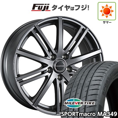 【新品国産車用5穴114.3】 夏タイヤ ホイール4本セット 225/45R18 ミレバー スポーツマクロ MA349(限定) ブリヂストン バルミナ BR10 7.5J 18インチ(送料無料)|フジコーポレーション