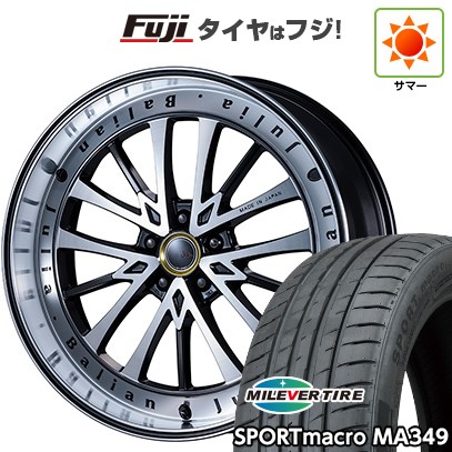 【新品国産車用5穴114.3】 夏タイヤ ホイール4本セット 215/35R19 ミレバー スポーツマクロ MA349（限定） エムズスピード ジュリア バリアン 7.5J 19インチ(送料無料) 104,000円