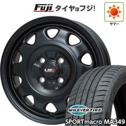 【新品国産車用4穴100】 夏タイヤ ホイール4本セット 205/45R17 ミレバー スポーツマクロ MA349（限定） レアマイスター LMG OFF-STYLE(マットブラック) 6.5J 17インチ(送料無料) 48,420円