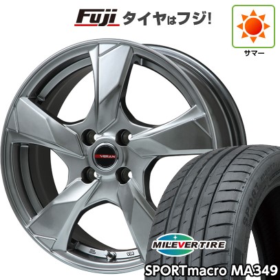 【新品国産車用5穴114.3】 夏タイヤ ホイール4本セット 215/35R19 ミレバー スポーツマクロ MA349（限定） プレミックス ヴェランV(クロームハイパーシルバー) 8J 19インチ(送料無料)｜フジコーポレーション