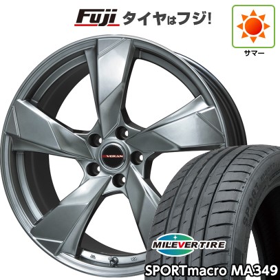 【新品国産車用5穴114.3】 夏タイヤ ホイール4本セット 215/55R17 ミレバー スポーツマクロ MA349（限定） プレミックス ヴェランV(クロームハイパーシルバー) 7J 17インチ(送料無料)｜フジコーポレーション 58,140円