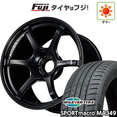 【新品国産車用5穴114.3】 夏タイヤ ホイール4本セット 215/45R18 ミレバー スポーツマクロ MA349（限定） ヨコハマ アドバンレーシング RG-4 7.5J 18インチ(送料無料)