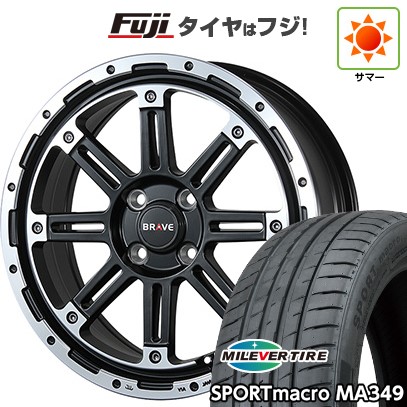 【新品国産車用4穴100】 夏タイヤ ホイール4本セット 195/45R16 ミレバー スポーツマクロ MA349（限定） ブレスト バーンズテック ブレイブストリーム 6J 16インチ(送料無料)